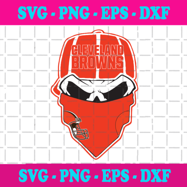 Clevelands Browns Skull Svg Sport Svg Cleveland Browns Browns Svg