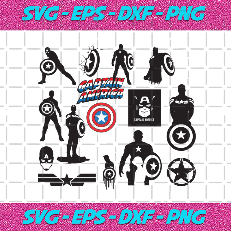 Captain America Svg Bundle, Trending Svg, Captain America Svg, Marvel ...