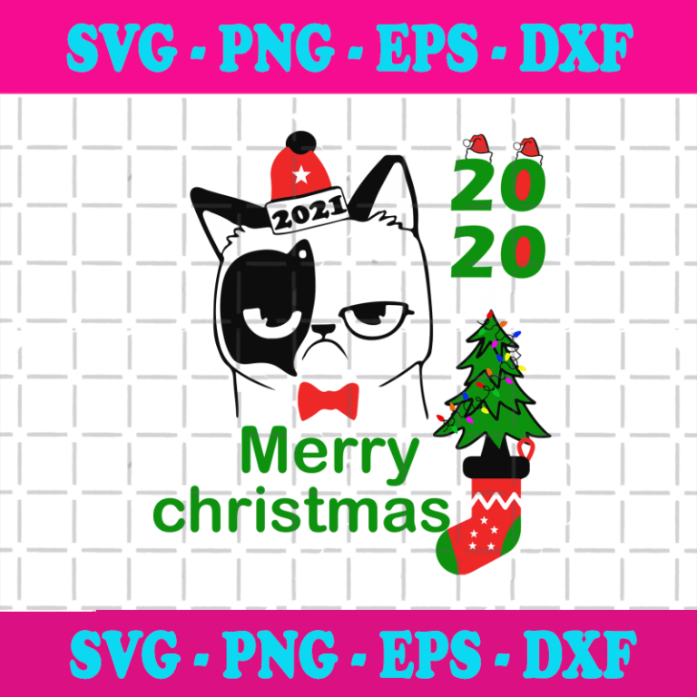 Cat Merry Christmas 2020 Svg, Christmas Svg, Xmas Svg, Funny Christmas