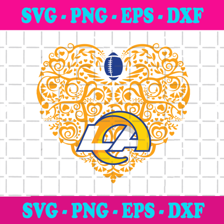 Los Angeles Rams Heart Svg Sport Svg Los Angeles Rams Rams Svg Rams Heart Svg Rams Nfl