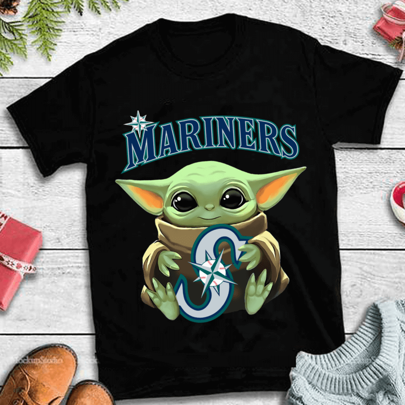 Baby Yoda Hug Seattle Mariners PNG Design, Star Wars shirt, Seattle ...