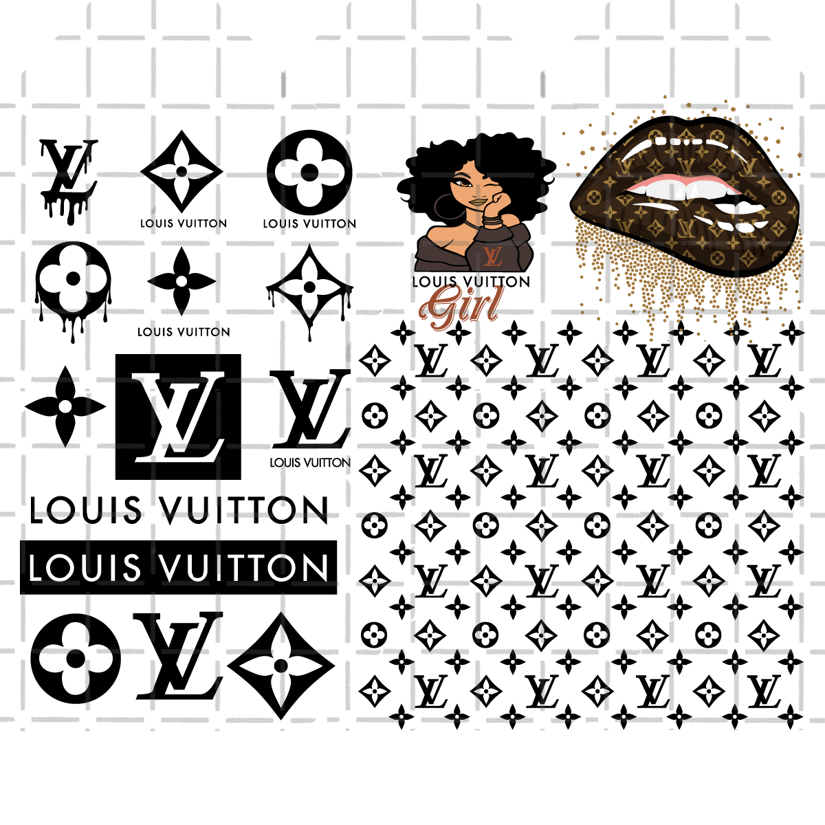 Louis Vuitton Logo Brand With Name White Symbol Design Clothes Fashion  Vector Illustration With Brown Background 23871636 Vector Art at Vecteezy