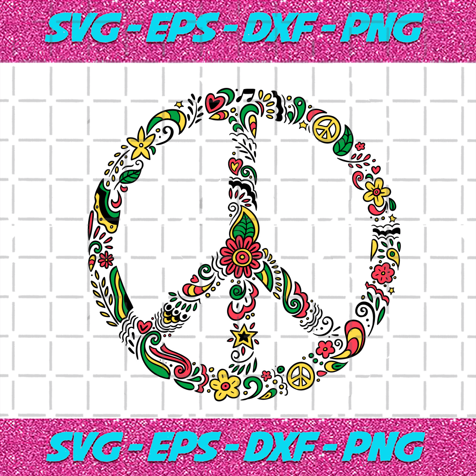 Peace Flowers Pattern Svg Trending Svg Peace Svg Flowers Svg