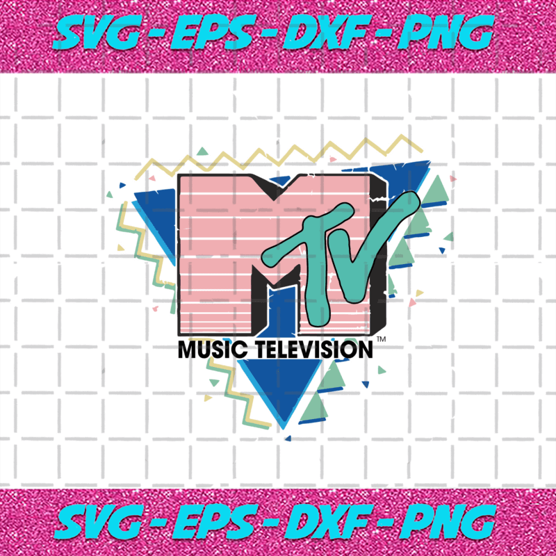 MTV Pink Stripes Logo 90s Retro Svg, Trending Svg, MTV Logo Svg, Pink ...