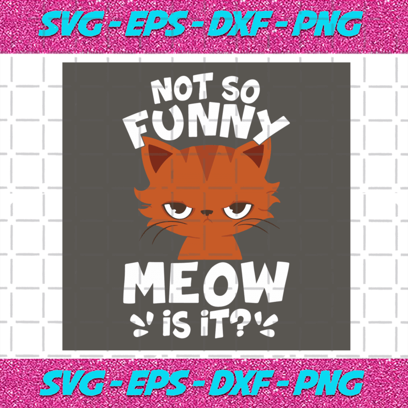 Not So Funny Meow Is It Svg, Trending Svg, Funny Cat Svg, Meow Cat Svg ...