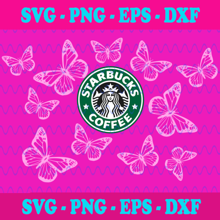Butterfly svg Starbucks Cup, Full Butterfly Starbucks Presized Wrap svg