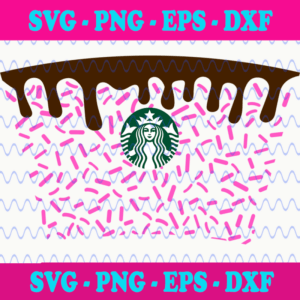 Donut Starbucks Cup svg, Full Wrap Donut Drip for Starbucks 24oz Venti Cold Cup, svg Digital Download, Starbucks cups svg, Starbucks Wrap svg