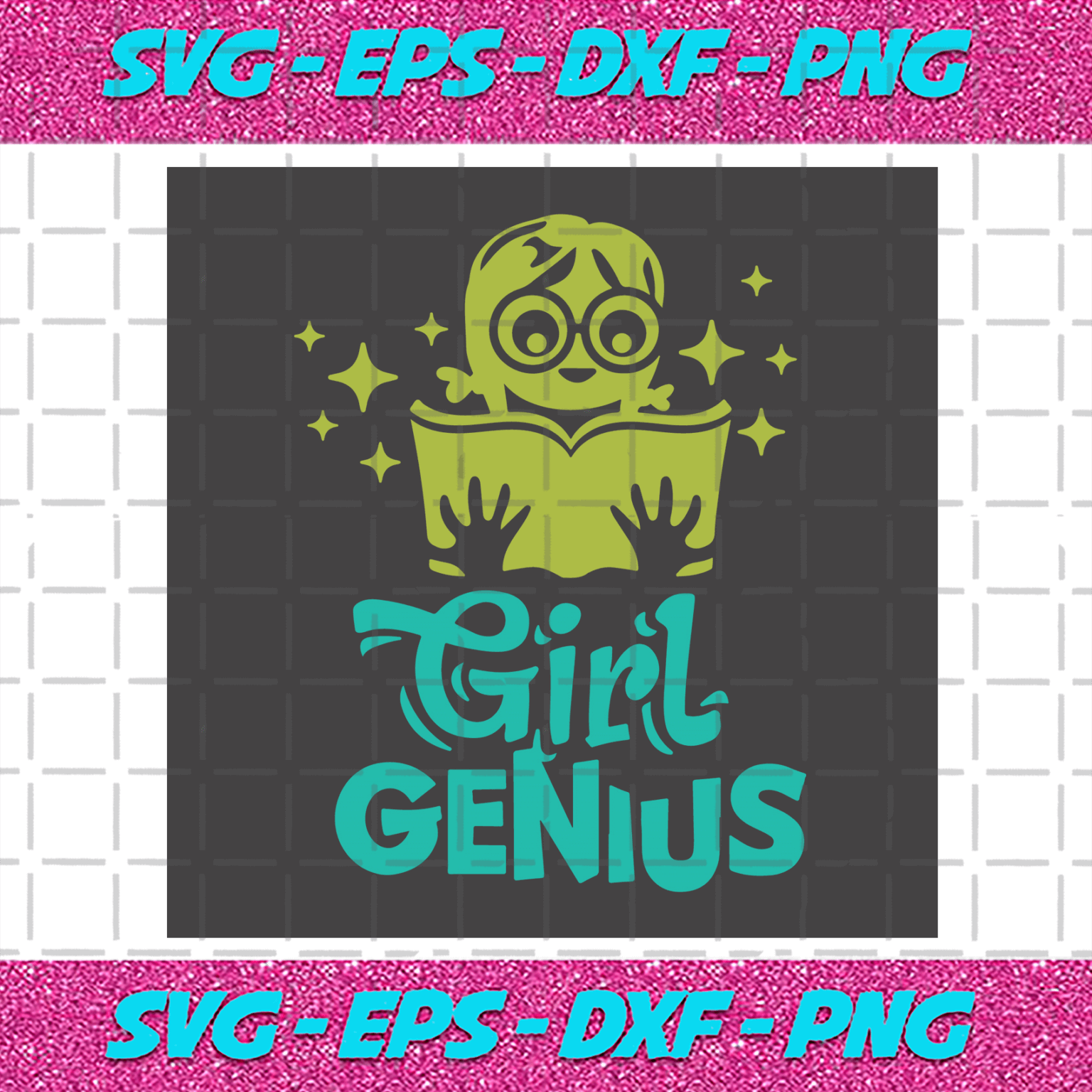 Girl Genius Reading Boook Svg, Trending Svg, Girl Svg, Genius Svg