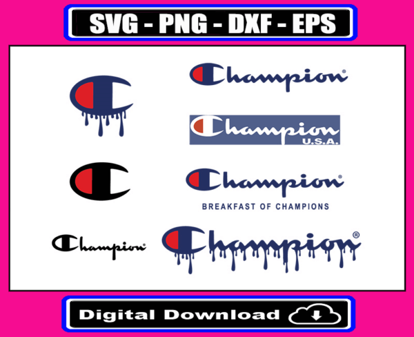 Champion Dripping Svg, Dripping Logo Svg, Logo Brand Svg