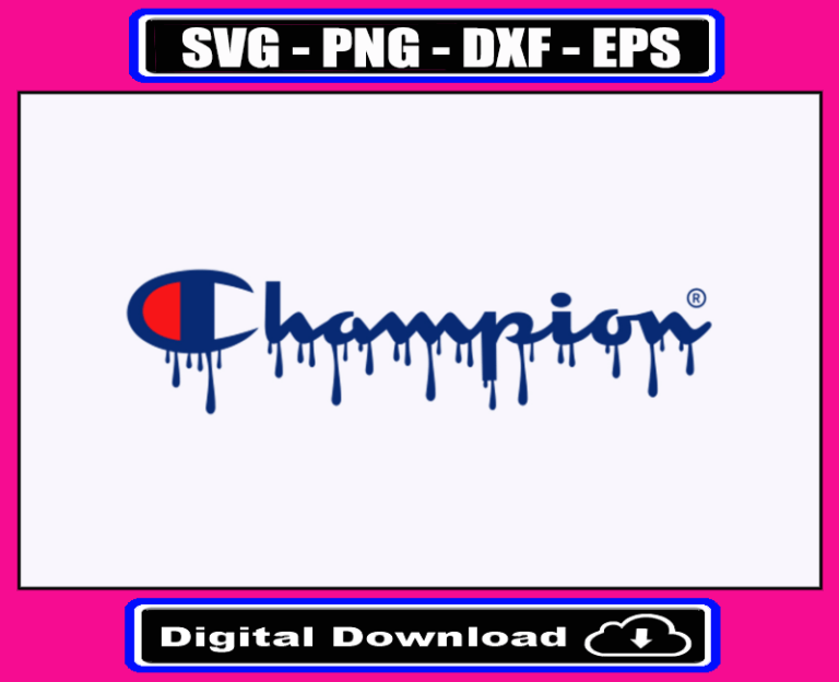 Champion Dripping Logo Svg, Fashion Brand Svg, Champion Logo Svg