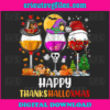Happy Thankshalloxmas Wine Glasses